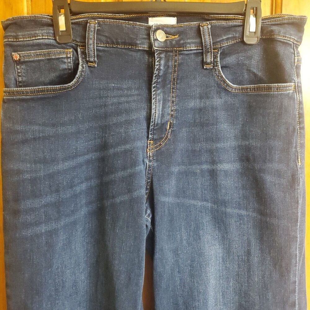 Hudson 31 Wide Leg Jeans Womens‎ Blue Dark Wash Stretch High Rise Denim Trousers